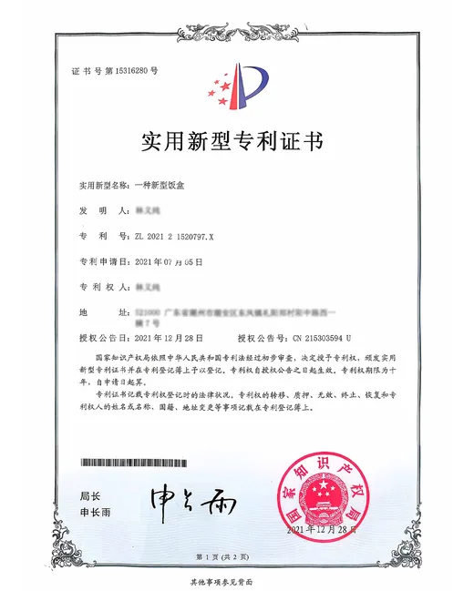 Product patent and supporting documentation