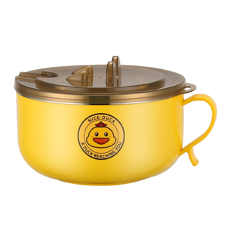 Stainless Steel Noodle Bowl with Lid, 15–17cm – Duck Design