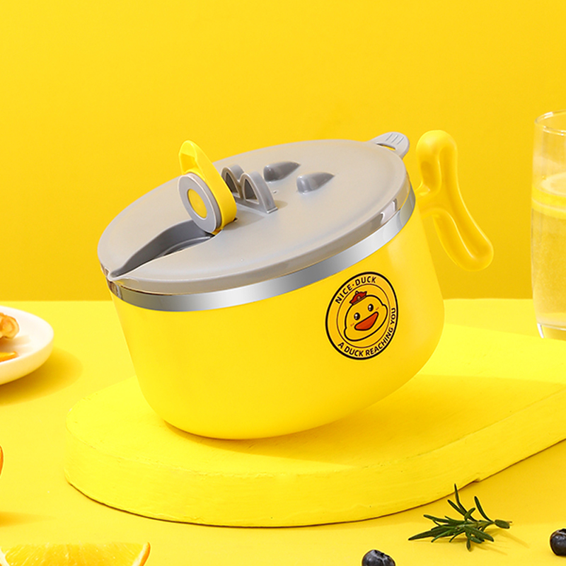 Stainless Steel Noodle Bowl with Lid, 15–17cm – Duck Design