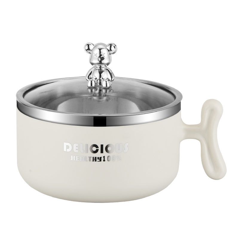 Stainless Steel Noodle Bowl with Lid, 15–17cm